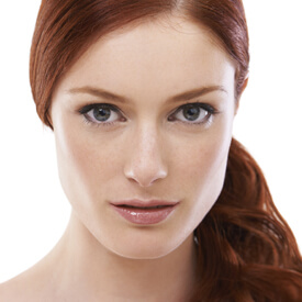close up of woman with red hair