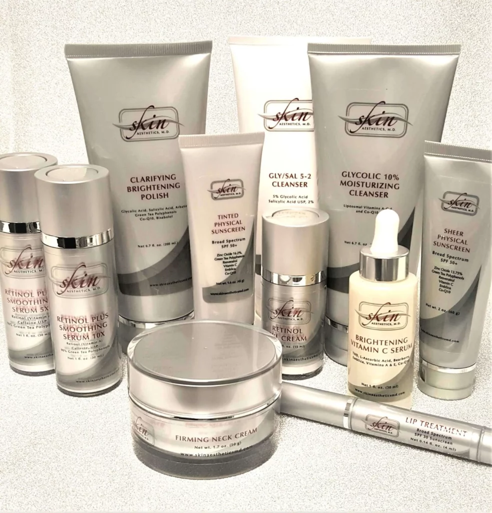 collection of skin care products