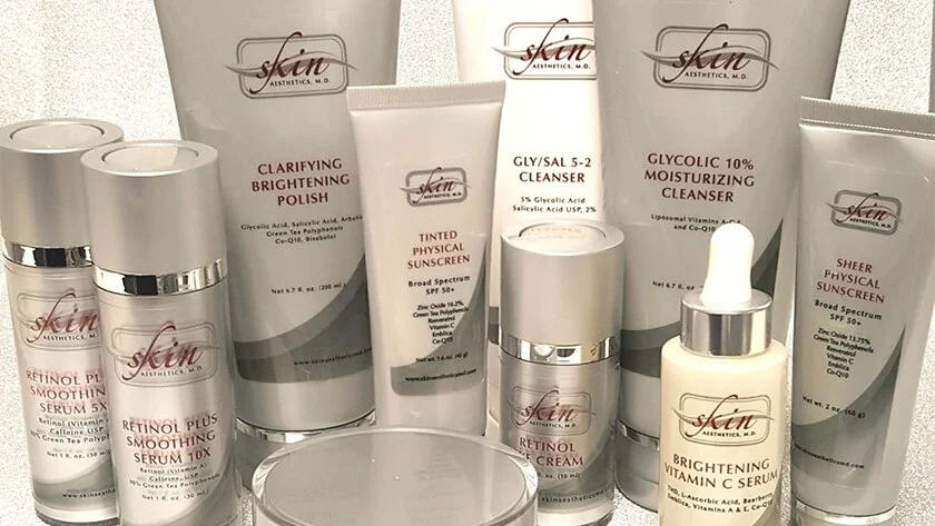 collection of skin care products